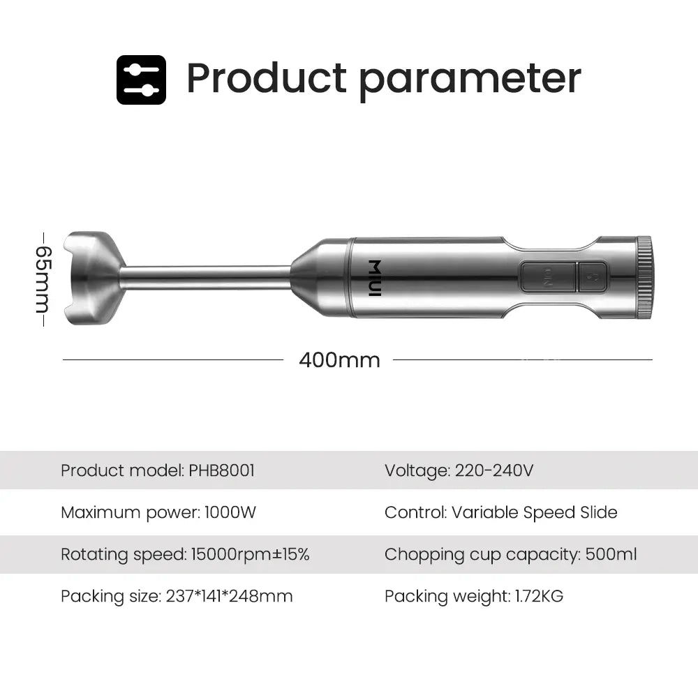 Hand-Blender-H1-Product-Parameter