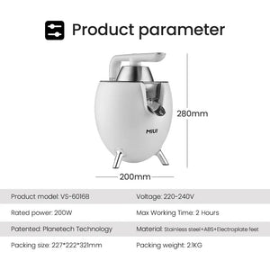 MIUI-Citrus-Juicer-Product-Parameter